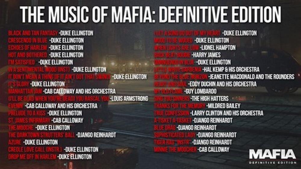 Mafia: Definitive Edition Soundtrack Revealed