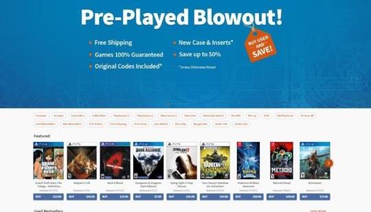 gamefly used game sale